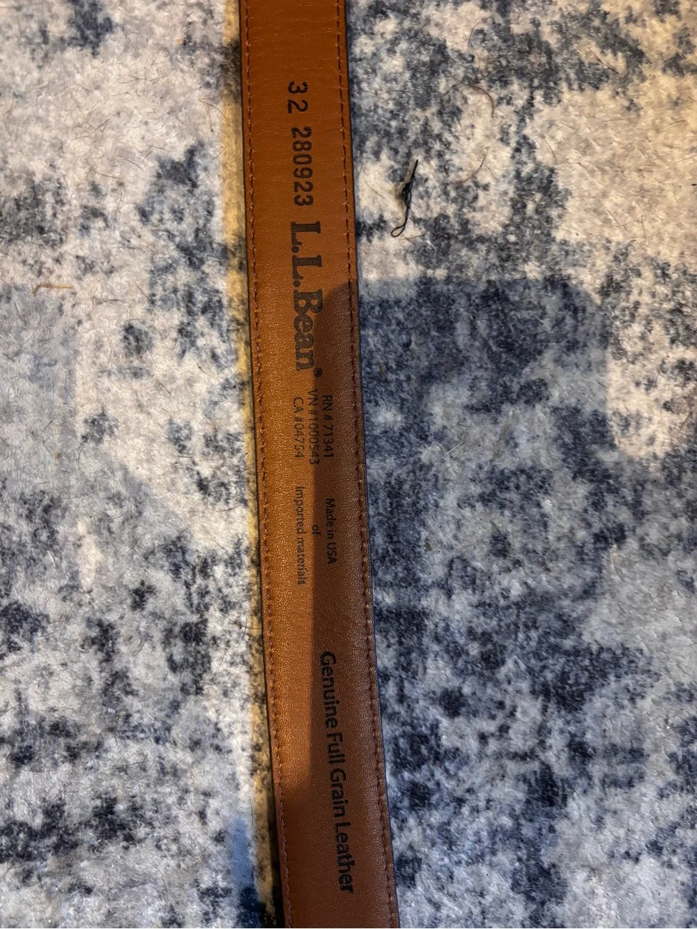 L.L.Bean Tan Full-Grain Leather Belt